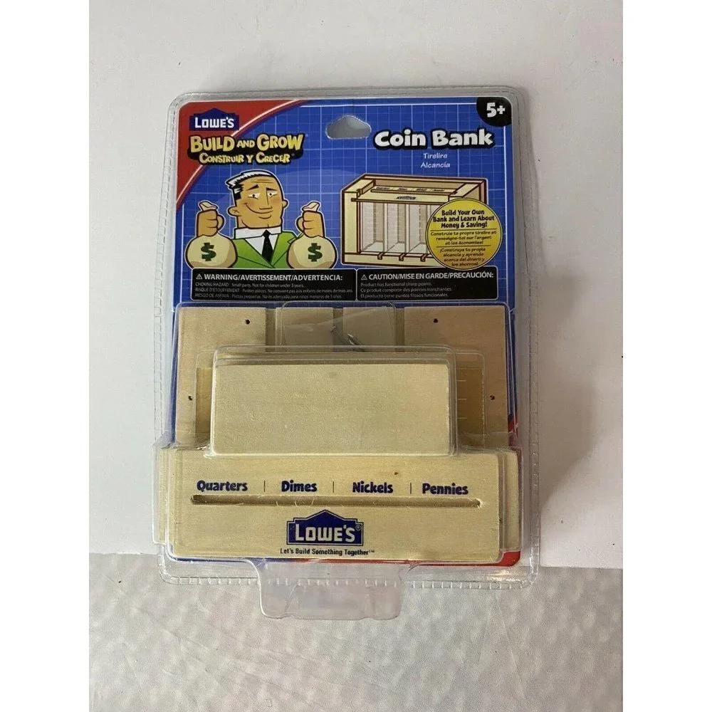 NEW Lowe’s Build and Grow Coin Bank Learn NIB